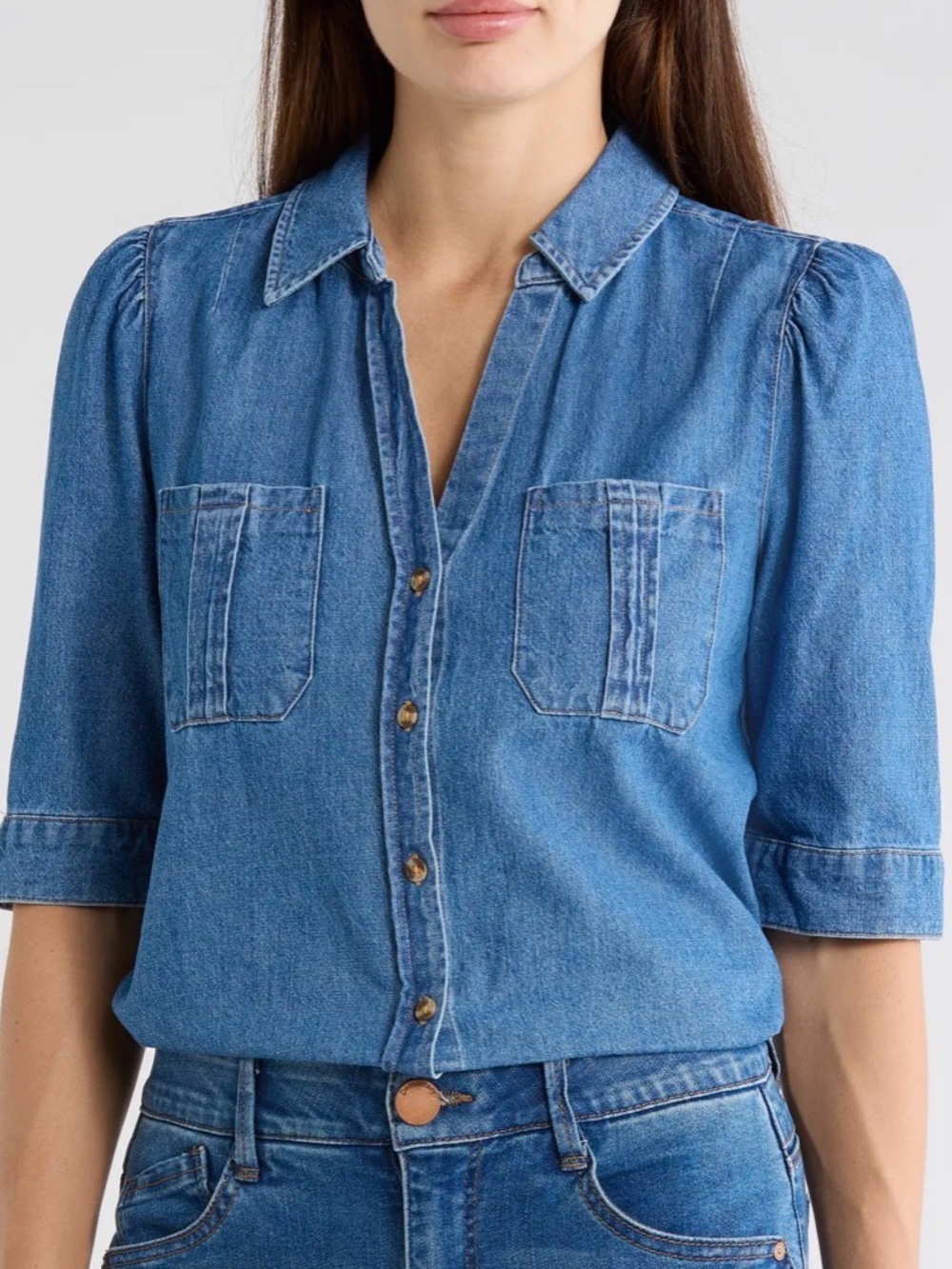 Democracy Blue Denim Button-Down Shirt